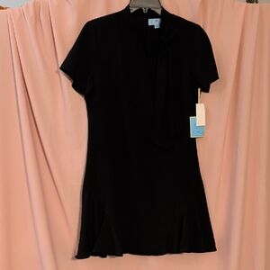 CeCe Black Mini Dress with Bow Detail